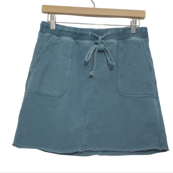 Saturday Sunday | Anthropologie Terry Mixed Texture Drawstring Skirt Tennis Prep - Picture 1 of 7